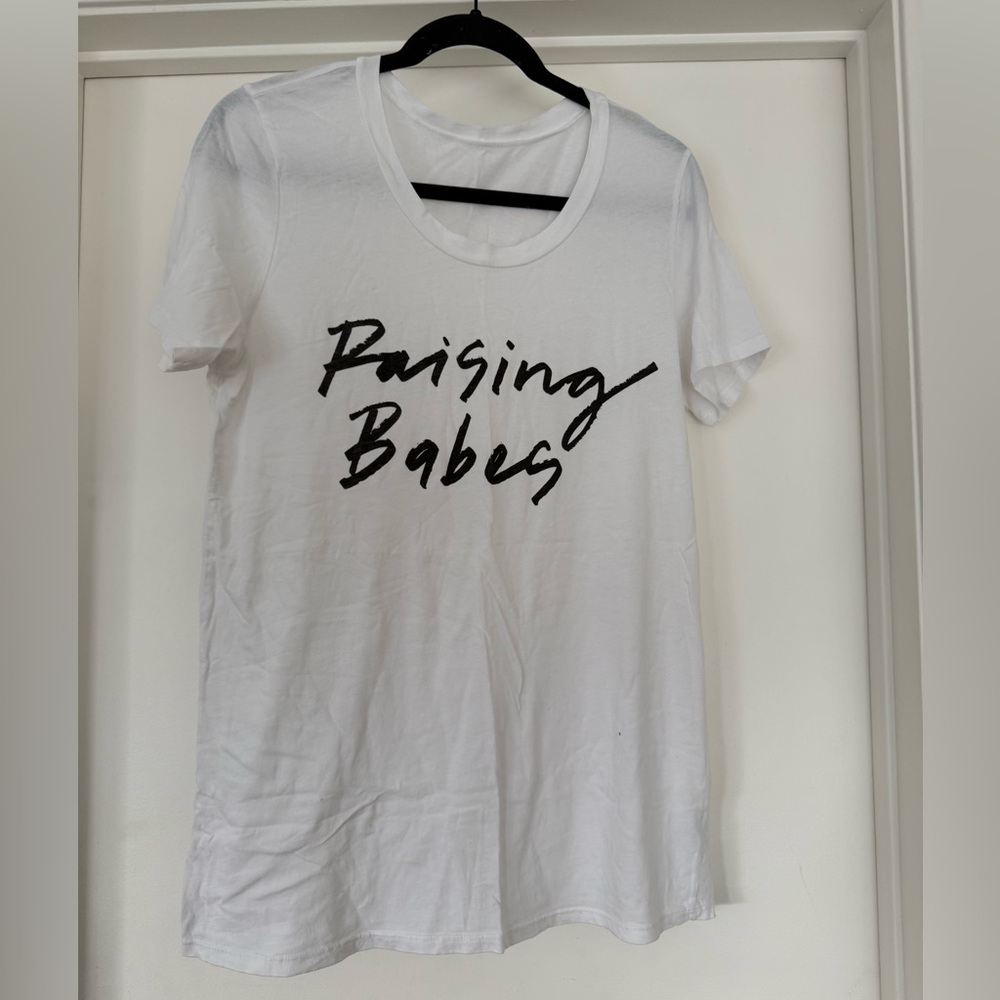 LIKE NEW Ford and Wyatt White 'Raising Babes' Graphic T-Shirt